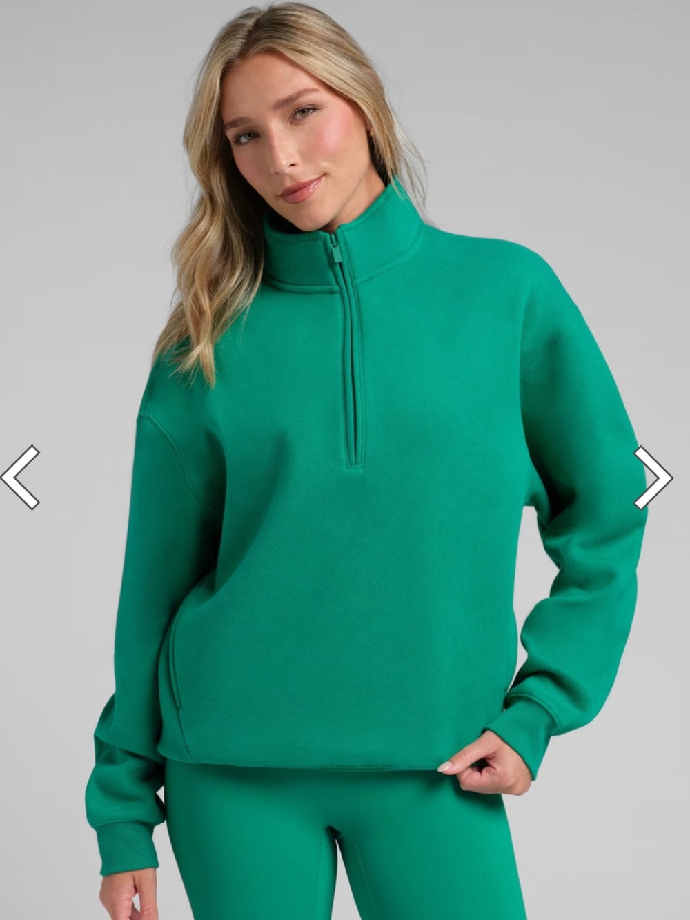 Women’s Comfrt Basic Quarter Zip Mockneck in Rainforest Green